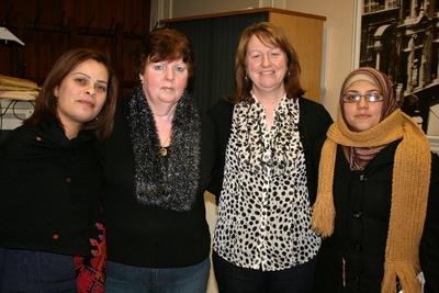 Alice Harper and Breige Voyle with Zahida and Nagham